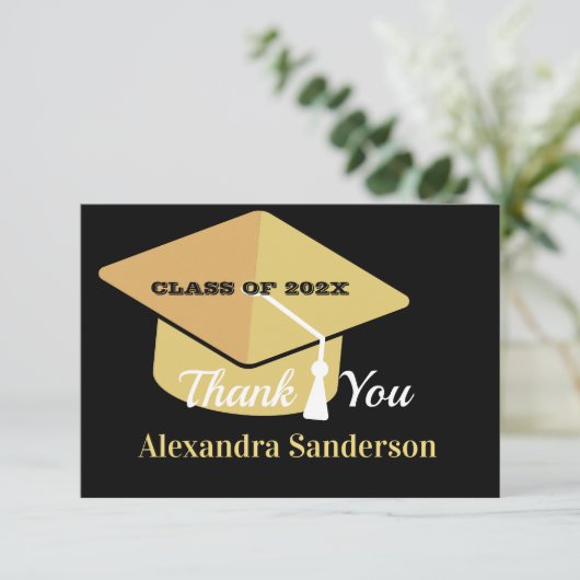 Modern Minimal Personaliseer School Class Afstuder Bedankkaart (Staand voorkant)