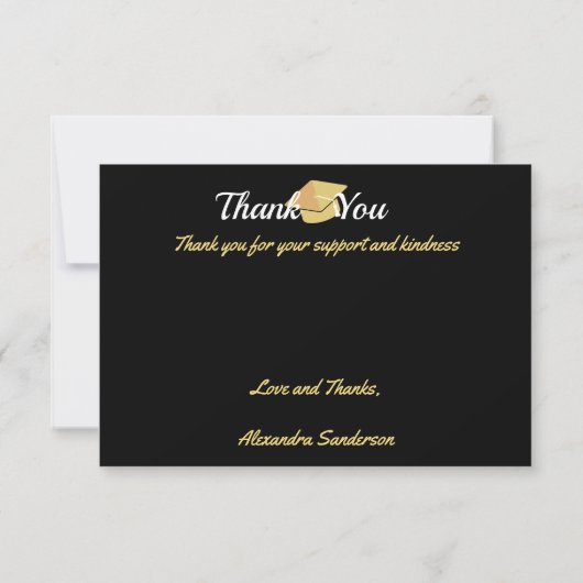 Modern Minimal Personaliseer School Class Afstuder Bedankkaart (Achterkant)