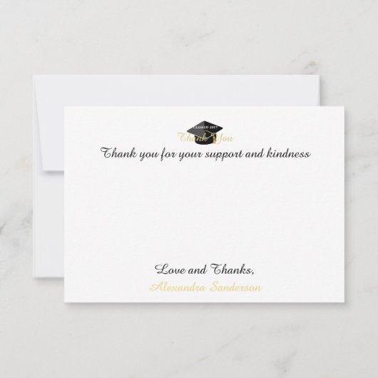 Modern Minimal Personaliseer School Class Afstuder Bedankkaart (Achterkant)