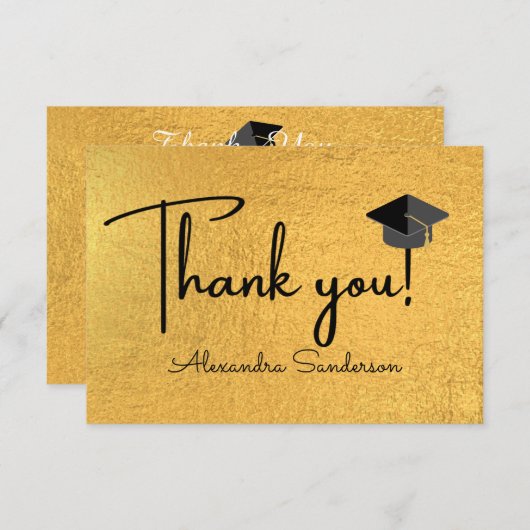 Modern Minimal Personaliseer School Class Afstuder Bedankkaart (Voorkant / Achterkant)
