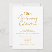 Modern Minimal Photo 50th Wedding Jubileum Kaart (Voorkant)