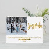 Modern Minimal Photo Christmas Folie Holiday Kaart (Staand Voorkant)