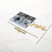 Modern Minimal Photo Christmas Folie Holiday Kaart (Gedraaid)