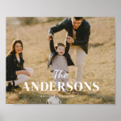 Modern Minimal Photo Custom Family Name Poster (Voorkant)