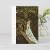 Modern Minimal Photo Elopement & Wedding Reception Kaart (Staand voorkant)