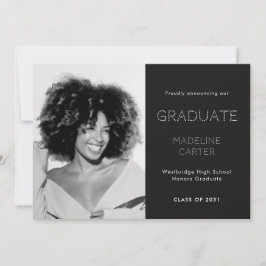 Modern Minimal Photo Graduation Aankondiging