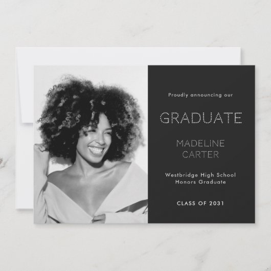 Modern Minimal Photo Graduation Aankondiging (Voorkant)