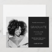 Modern Minimal Photo Graduation Aankondiging (Voorkant / Achterkant)