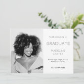 Modern Minimal Photo Graduation Aankondiging (Staand voorkant)