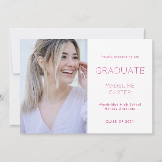 Modern Minimal Photo Graduation Announcement Aankondiging (Voorkant)