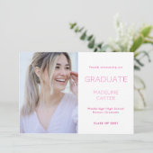 Modern Minimal Photo Graduation Announcement Aankondiging (Staand voorkant)