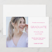 Modern Minimal Photo Graduation Announcement Aankondiging (Voorkant / Achterkant)