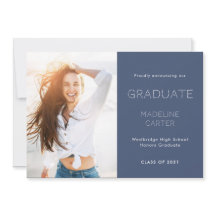 Modern Minimal Photo Graduation Announcement