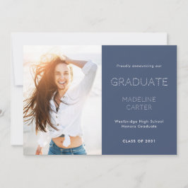 Modern Minimal Photo Graduation Announcement Aankondiging