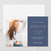 Modern Minimal Photo Graduation Announcement Aankondiging (Voorkant / Achterkant)