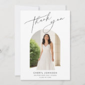 Modern Minimal Photo Graduation Bedankkaart (Voorkant)