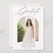 Modern Minimal Photo Graduation Party Invitation Kaart (Voorkant)