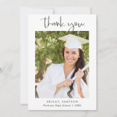 Modern Minimal Photo Graduation Thank You Card Bedankkaart (Voorkant)