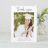 Modern Minimal Photo Graduation Thank You Card Bedankkaart (Staand voorkant)
