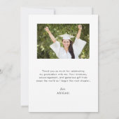 Modern Minimal Photo Graduation Thank You Card Bedankkaart (Achterkant)
