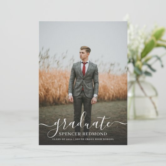 Modern Minimal Photo High School Afstuderen Kaart (Staand voorkant)