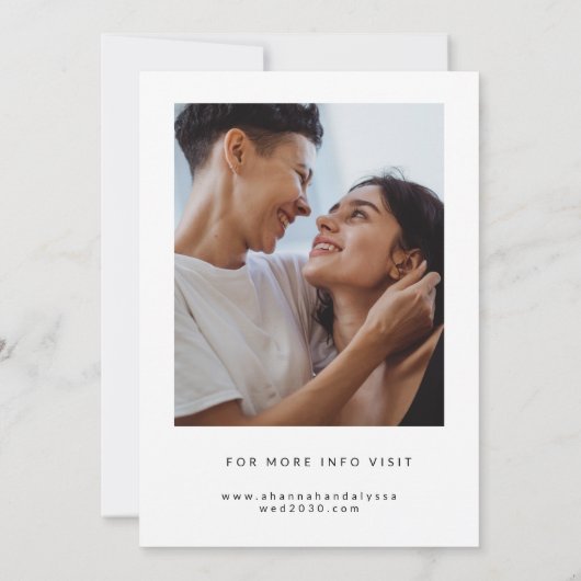 Modern Minimal Photo LGBTQ Save The Date (Achterkant)