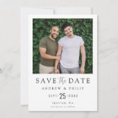 Modern Minimal Photo LGBTQ Save The Date (Voorkant)