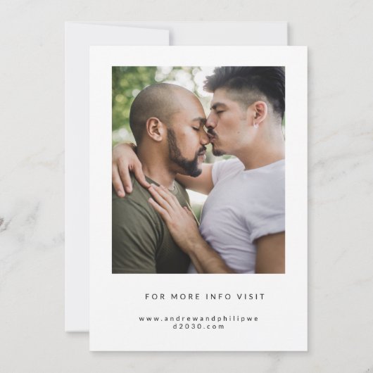 Modern Minimal Photo LGBTQ Save The Date (Achterkant)