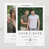 Modern Minimal Photo LGBTQ Save The Date (Voorkant / Achterkant)