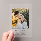 Modern Minimal Photo Save the Date  Acryl Uitnodigingen (Insitu (Draagbaar))