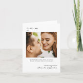 Modern Minimal Photo | Table Number Guestbook Kaart (Voorkant)