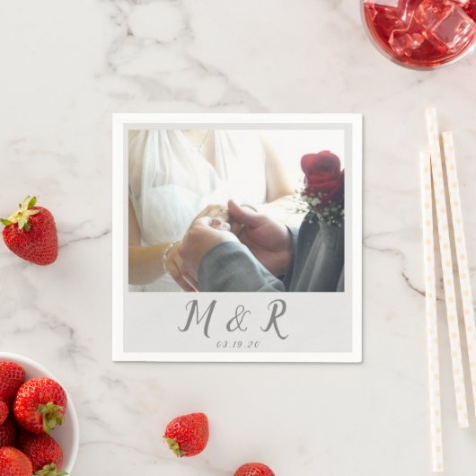 Modern Minimal Photo Wedding Logo Grey Servet (Insitu)