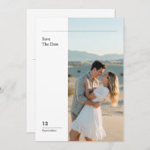 Modern Minimal Photo Wedding Save The Date Kaart (Voorkant / Achterkant)