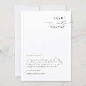 Modern Minimal Photo Wedding Thank You Card W Note Bedankkaart (Achterkant)