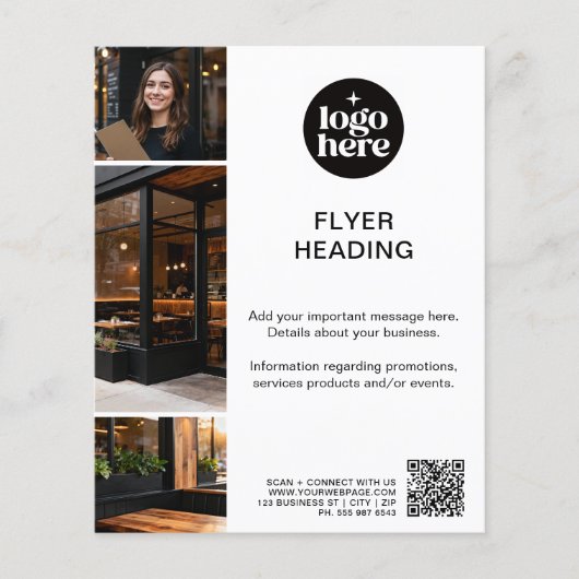 Modern MInimal Photos Logo QR Code Business Flyer (Voorkant)