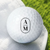 Modern Minimal Pill Monogram - Zwart Golfballen