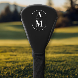 Modern Minimal Pill Monogram - Zwart Golfheadcover