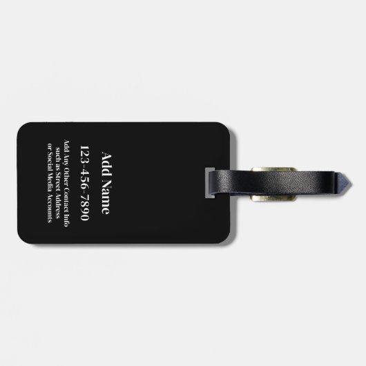 Modern Minimal Pill Monogram - Zwart Wit Bagagelabel (Achterkant horizontaal)