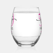 Modern Minimal Pink Fifty Fabulous Script Birthday Wijnglas Zonder Voet (Links)