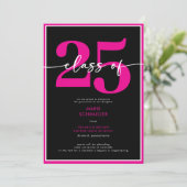 Modern Minimal Pink Script Afstuderen aangekondigd Kaart (Staand voorkant)