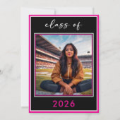 Modern Minimal Pink Script Graduation Announcement Kaart (Achterkant)
