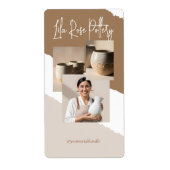 Modern Minimal Pottery Ceramic Business Box Wrap Etiket (Voorkant)