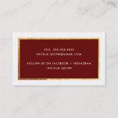 MODERN MINIMAL pro gouden rand donkerrood bordeaux Visitekaartje (Achterkant)