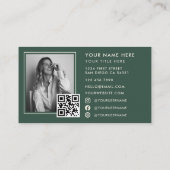 Modern Minimal Professional Business Photo QR Code Visitekaartje (Achterkant)