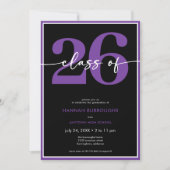 Modern Minimal Purple Script Graduation Party Kaart (Voorkant)