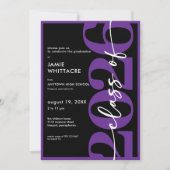 Modern Minimal Purple Typography Graduation Party Kaart (Voorkant)
