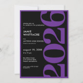 Modern Minimal Purple Typography Graduation Party Kaart (Voorkant)
