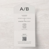 Modern Minimal QR All-in-One Wedding Invitation All In One Uitnodiging (Binnen)