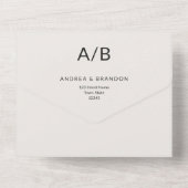Modern Minimal QR All-in-One Wedding Invitation All In One Uitnodiging (Achterkant)