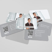 Modern Minimal QR Code Photo Contact Card Visitekaartje